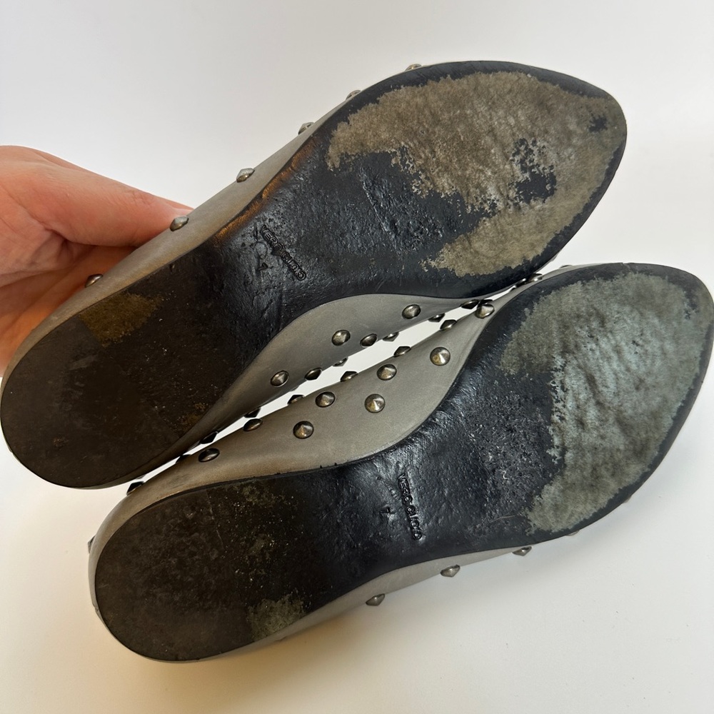 Pour La Victoire Studded Leather Gray Ballet Flats size‎ 7 - Picture 8 of 10